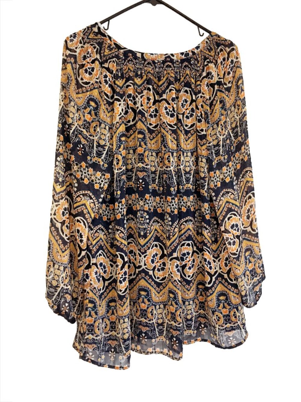 Daniel Rainn Sheer Lined Blouse Size 2X - Picture 2 of 4
